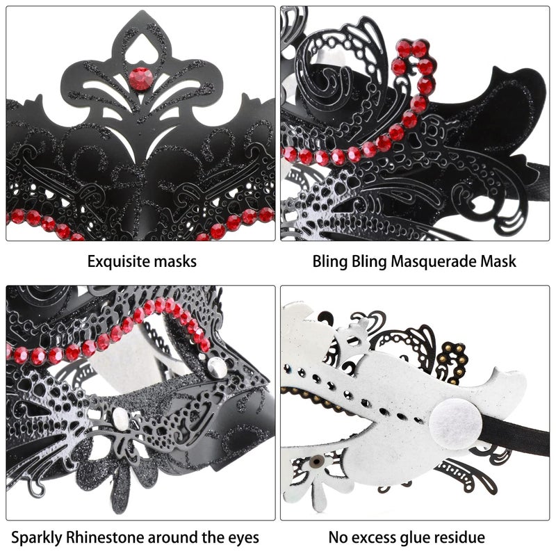 Coddsmz Couple Masquerade Mask Set Venetian Party Mardi Gras Halloween Costume Fancy Dress Mask for Women Men - Image 5